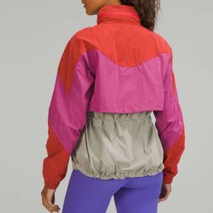 Lululemon Evergreen Anorak pink punch lychee raw linen 2 rain 1/4 zip jacket